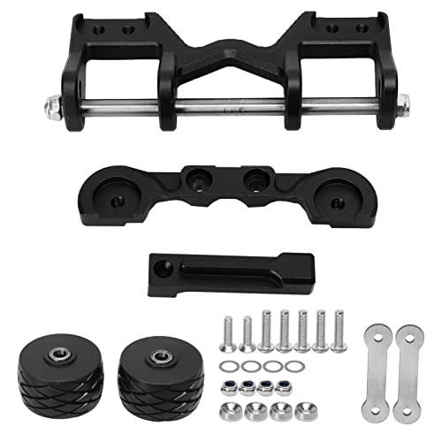 XIASABA RC -Auto -Up -Rad Verstellbarer Stabiler Aluminium -Leichtmetall -Wheelie für Traxxas Maxx 1/10 RC -Auto (Black) von XIASABA