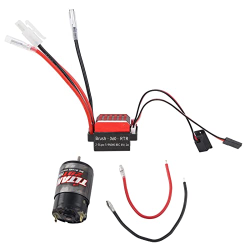 XIASABA RC-Automotor 550 Bürstenmotor 360A gebürsteter elektronischer Geschwindigkeitsregler ESC Passend für 1/10 RC-Auto RC-Bürstenmotor (29T) von XIASABA