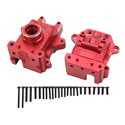 XIASABA RC Getriebe gehäuse Set Aluminium Legierung Vorne Universal-Getriebe Kasten für TRAXXAS SLEDG 1/8 4WD (Rot) von XIASABA