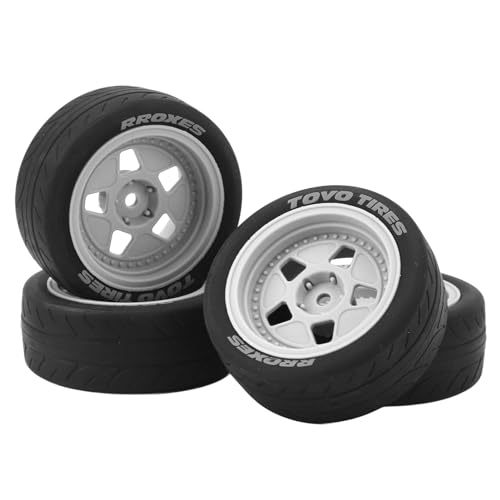 XIASABA RC Tire Wheel Gummi Plastik -Stoßdämpfung Einfach RC -Autoteile für TT01 TT02 XV01 1/10 Rennwagen (Weiß) von XIASABA