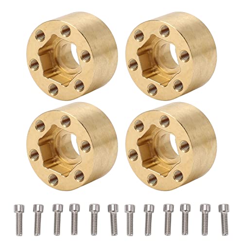 XIASABA Rad Hex Hub Weiterchen Messing Weight Ward Proof Rad Hex Widden Adapter 1,9in 2,2 Zoll Hub Upgrade Stabilität Klettern Messingmaterial Goldfarbe RC Accessoires (12mm) von XIASABA