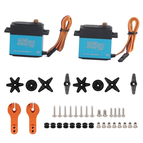 XIASABA Servo Rc 10 Wasserdicht Hexfly Rc Servo 10,0 × 8,0 × 5,0 2 Stück 35 kg Kernloser Motor Digitales Servo Vollmetallgetriebe Servo Wasserdicht Für 10 Rc Auto Rc Motor Servo von XIASABA