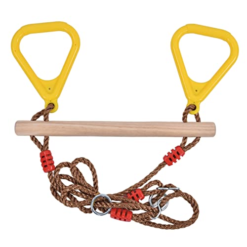 XIASABA Trapezstangen-Schaukelset, Robustes Trapez-Holzstäbchen für Kinder, Schaukelstangenringe, hochfeste Trapezstange für Garten, Hof, Bar von XIASABA