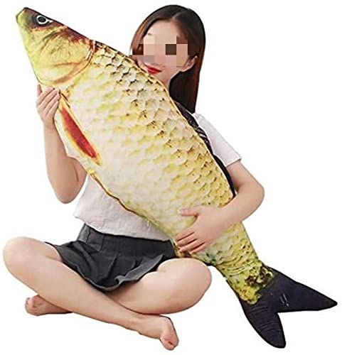 JULAN XICHEN 3D-Kissen, riesiges, weiches Fischkissen, Karpfen, Plüschkissen, Stofftier, Wurfkissen für Zuhause, Dekoration, Geschenk, Kinderkissen, Stofftierspielzeug (78 cm) von XICHEN