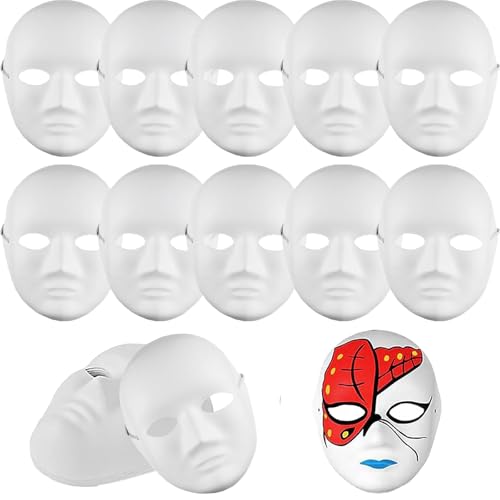 XIEXIESHER 5/10 Stück DIY Halloween Maske, Masken zum Bemalen Kinder, Clown Maske, Maske für Karneval, Cosplay, Halloween Party Frau von XIEXIESHER