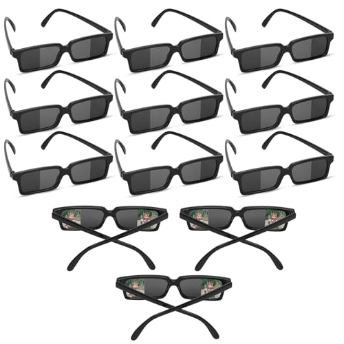 XIHIRCD 12 Paar Spionagebrillen Kinder, Rückspiegel-Sonnenbrillen Sehen Hinter Sich-Brille Detektivbrille mit Spiegeln im Inneren der Linse Spionage-Gadgets für Jungen und Mädchen Partygeschenke von XIHIRCD