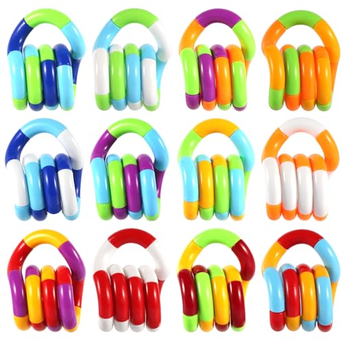 12pcs Twisty Fidget Spielzeug, Sensorische Werkzeuge Quiet Fidget Spielzeug Mehrfarbige Twisty Fidget Spielzeug zur Entspannung Kleines leises Lernspielzeug für Erwachsene Jungen Mädchen von XIHIRCD