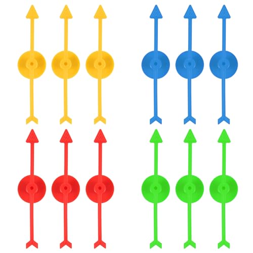 12stk Spielspinner, 10cm Kunststoffspinner Pfeilspielspinner 4-Farbige Brettspielspinner Twister-Spinner-Ersatz für Brettspielaktivitäten im Klassenzimmer DIY-Projekte von XIHIRCD