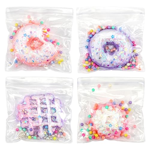 4st Taba Quetschspielzeug, Essens Spielzeug Stressabbau Kawaii Donuts Waffelkuchen Squishies Stressabbau Spielzeug OPP-Verpackungsgeschenke für Kinder Erwachsene zum Entspannen im Homeoffice von XIHIRCD