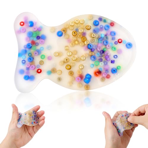 Fidget Pads zum Hautzupfen, Sensorisches Spielzeug zum Hautzupfen Fidget Pad aus Kunststoff Fidget-Pad zur Vorbeugung von Hautzupfen Fidget für Kinder und Erwachsene zum Stressabbau (Fisch) von XIHIRCD