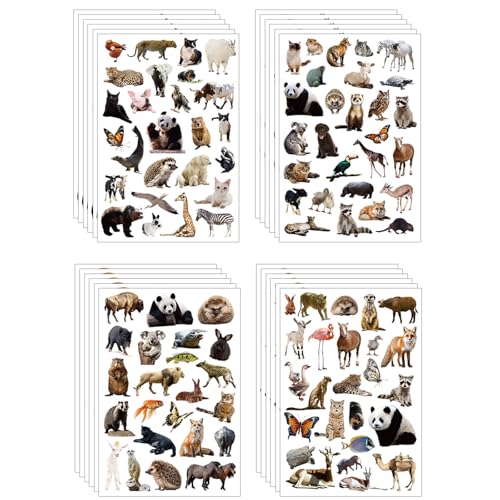 XIHIRCD 24st Wilde Tiere Sticker, Dschungeltier Aufkleber Tieraufkleber für Kinder Safari Aufkleber Zoo Tieraufkleber Partyzubehör für Wasserflasche Scrapbook Kalender Planer Geschenk Dekoration von XIHIRCD