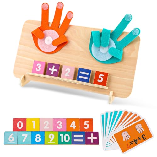 XIHIRCD Mathe-Spielzeug für Kinder, Hochwertiges Pädagogisches Zahlen-Lernspielzeug Montessori-Mathespiel Zahlenblöcke Fingerzähl-Mathespielzeug Lernen Beim Spielen für Kinder Schulbedarf für Hause von XIHIRCD