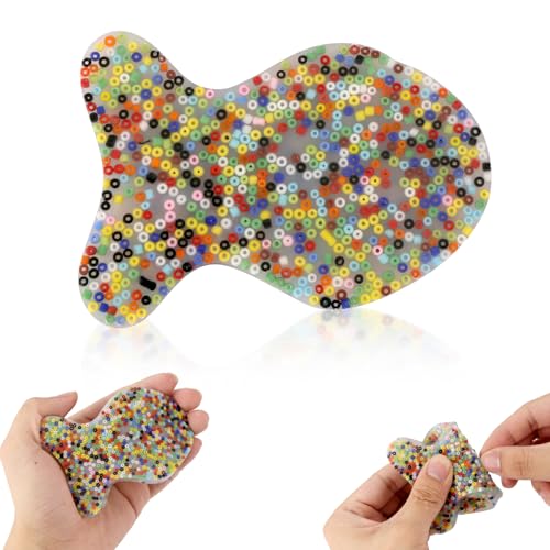 Skin Picking Spielzeug, Zappelspielzeug zum Hautzupfen Perlen Skin Picking Sensory Toy Anti-Stress Skin Picking Fidget Pad für Kinder mit ADHS und Zwangsstörungen (Fischform) von XIHIRCD