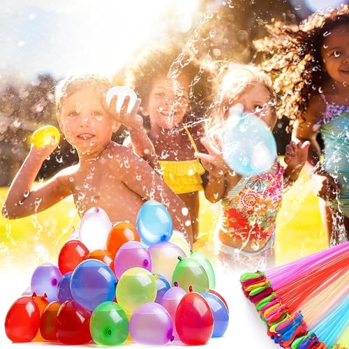 333 Stück Wasserballons, Wasserbomben Selbstschließend 60 Sekunden Schnellfüller Wasserbomben Set, Bunt Gemischt Ohne Knoten Water Balloons für Outdoor-Aktivitäten, Wasserspiele von XIHUAN