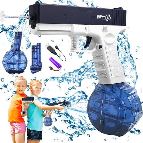 Wasserpistole Elektrisch,Wasserpistolen für Kinder Erwachsene Automatische Wasserspritzpistole Mit Große Reichweite Wasserpistole Spielzeug Water Gun Sommer Draussen Pool Strand Party Langstrecken von XIHUAN