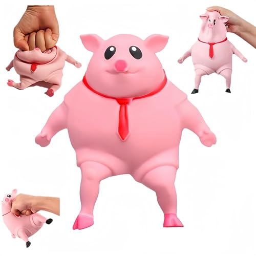 XIKTTK Stress Schwein Stress Spielzeug, Anti Stress Schwein, Antistress Spielzeug, Antistress Schwein, Anti Stress Schweinchen, Stress Schwein Groß, Rosa, Squeeze Toy, Für Kinder Erwachsener von XIKTTK