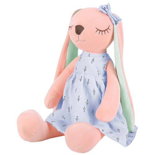 XIMEY Plüschtier Hase Kaninchen mit Schlappohren, 35cm Kuscheltier für Mädchen Babys,Plüschtier Stofftier (Blau) von XIMEY