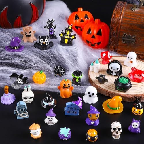 XIMISHOP 32 Stück Mini Halloween Harz Figuren, Miniatur Kleine Winzige Harzfiguren Verstecken Kunstharz Ornamente Kürbis Geist Schädel für Hausgartendekoration und Halloween Party Geschenk XIMISHOP 32 Stück Mini Halloween Harz Figuren, Miniatur Kleine Winzige Harzfiguren Verstecken Kunstharz Ornamente Kürbis Geist Schädel für Hausgartendekoration und Halloween Party Geschenk von XIMISHOP