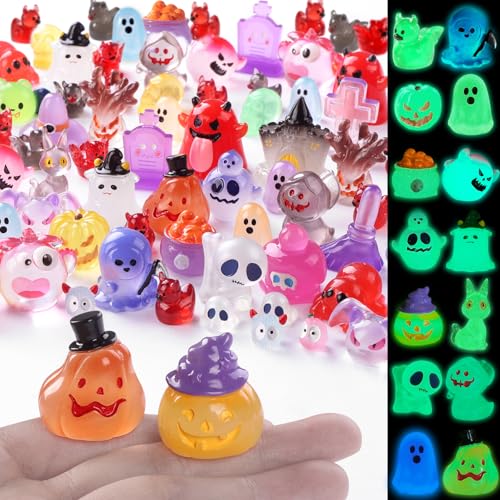 XIMISHOP 50 Stück Halloween Mini Figuren Harz, Kleine Leuchtende Harz Miniaturen Halloween Figuren für Party Garten Deko Geschenke XIMISHOP 50 Stück Halloween Mini Figuren Harz, Kleine Leuchtende Harz Miniaturen Halloween Figuren für Party Garten Deko Geschenke von XIMISHOP