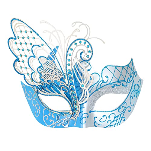 XINCXIN Maskerade-Maske for Damen, geheimnisvolle venezianische Schmetterlingsdame, Maskerade, Halloween-Party-Maske, Abend, Abschlussball, Ball, Bar, Kostüme, Zubehör (Size : Black+purple) von XINCXIN
