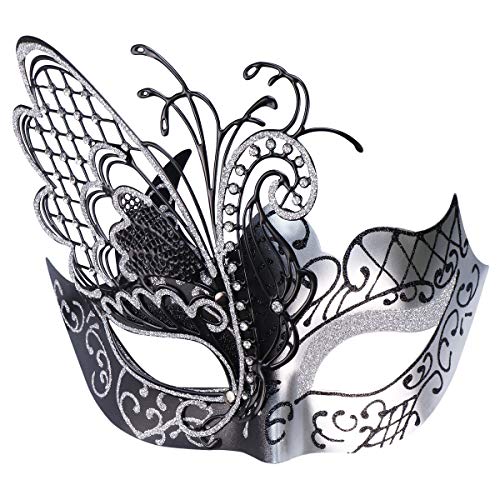 XINCXIN Maskerade-Maske for Frauen, geheimnisvoller venezianischer Schmetterling, glänzende Schmetterlings-Lady-Maskerade-Halloween-Mardi-Gras-Party-Maske (Size : Dark Gold) von XINCXIN