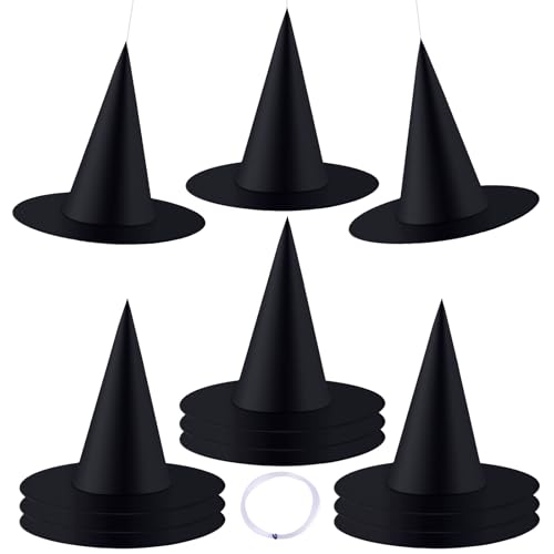 Halloween Hexenhüte, 12er Pack Hexenhut Schwarz Halloween Party Hüte Kostüm Zubehör Kostüm von XINGGANG