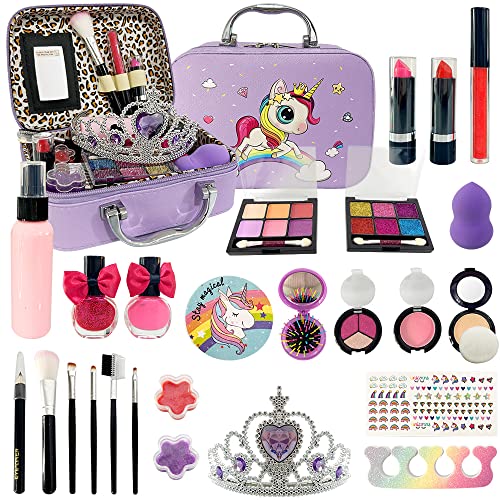 Kinder Make Up Set Mädchen - Kinder Schminkset Mädchen Spielzeug, Sicheres und Ungiftige Makeup Geschenk für 4-12 jährige Mädchen Weihnachts Geburtstags Geschenke von XINGGANG