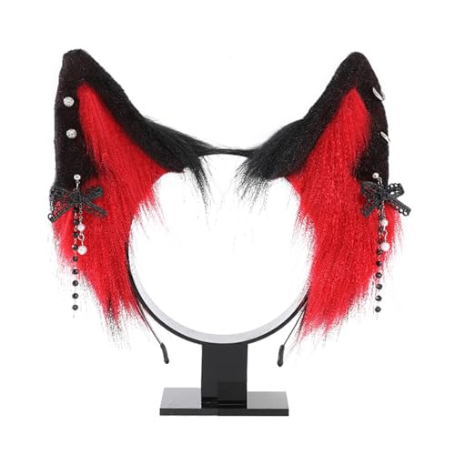 XINGLIDA Haarband, süße Katzenohren, Stirnbänder mit Schleife, Ohrring, Dekoration, Fotografie, Haarband, ethnischer Stil, Cartoon-Haarreif (Nr. 3) von XINGLIDA