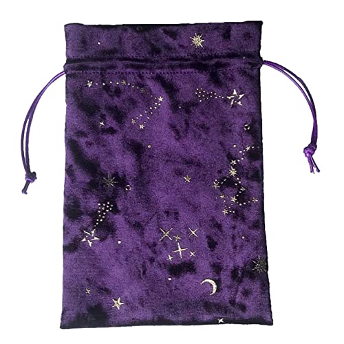 XINGLIDA Schmuck Tarot Aufbewahrungstasche Bedruckt Tasche Mit Kordelzug Rune Divinations Tarot Tasche Flanell Spielkarte Gespeicherte Tasche von XINGLIDA