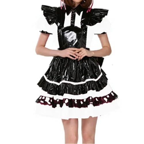 XINLIANYI Abschließbare Plissee-Dienstmädchen mit Schürze, A-Linie, PVC, Uniform, Party, Fancy Cosplay, Kostüm, anpassbar XINLIANYI Abschließbare Plissee-Dienstmädchen mit Schürze, A-Linie, PVC, Uniform, Party, Fancy Cosplay, Kostüm, anpassbar von XINLIANYI