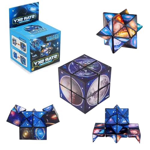 Sternenklarer Himmel Infinity-Würfel,Sternenhimmel Planet 3D-Puzzles, 2 in 1 Sternenklarer Himmel Zauberwürfel,Lernspiel Geschenke von XINTONG