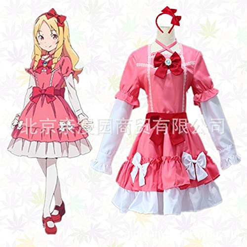 Wig for 2017 Anime Eromanga Sensei Yamada Elf Cosplay Costume Cute Pink Lolita Dress Fancy Party Outfits Halloween Costume L Cosplay Costume von XINYIYI