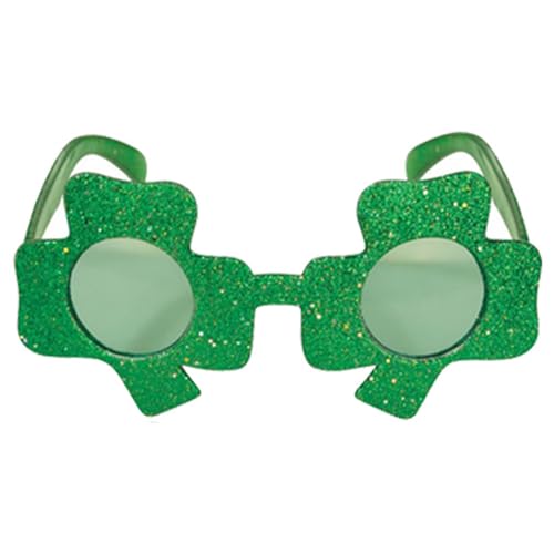 XINgjyxzk Patrick's Day Kleeblatt-Brille, grün, Vier Kleeblätter, Sonnenbrille, Patrick's Day, Zubehör für Patrick's Day, Dekorationen, Grünkleeblatt-Sonnenbrille von XINgjyxzk