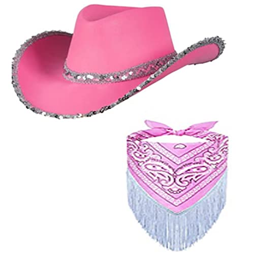 XITEA Cowgirl-Hut, Bandana, Braut, Cowboy, Bandana, Cowboyhut, Junggesellinnenabschied, Hut von XITEA