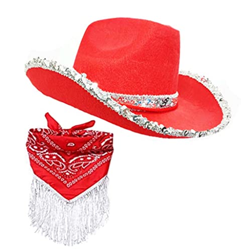 XITEA Cowgirl-Hut, Bandana, Braut, Cowboy, Bandana, Cowboyhut, Junggesellinnenabschied, Hut von XITEA