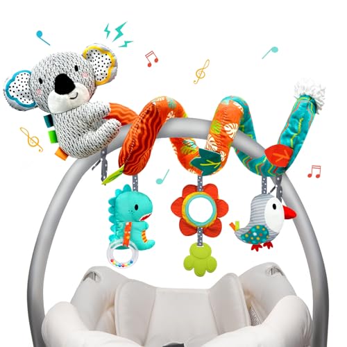 XIXILAND Kinderwagen Spielzeug Babyschale Spielzeug Babyspielzeug 0-6 Monate, Activity Spirale Babyschale Neugeborenen Spielzeug, Motorikspielzeug für Jungen Mädchen ab 0 3 6 9 12 Monaten von XIXILAND