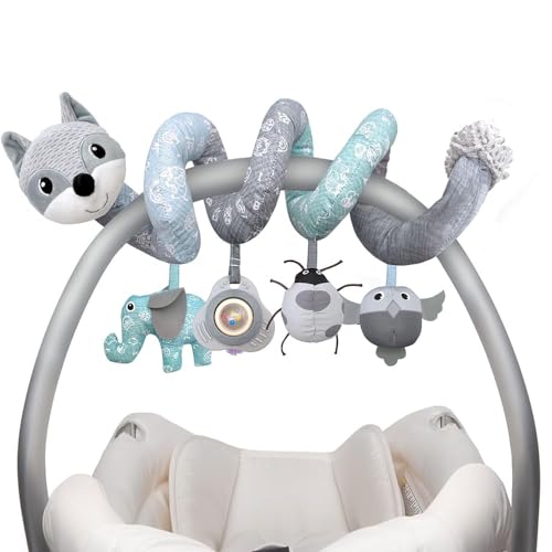 XIXILAND Kinderwagen Spielzeug Babyspielzeug 0-6 Monate, Activity Spirale Kinderwagenkette Neugeborenen Spielzeug mit Musik für Bett, Laufstall, Babyschale & Autositz, Motorikspielzeug für 0+ Monaten von XIXILAND