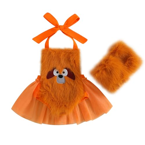 XIXIMAON Halloween-Kostüm für Babys, Mädchen, bestickt, Kürbis, Body, aus Fell, Overall mit Tutu Tüll + Beinstulpen, Halloween-Kostüm, 2 Stück, Orange Tiere, 18-24 Monate XIXIMAON Halloween-Kostüm für Babys, Mädchen, bestickt, Kürbis, Body, aus Fell, Overall mit Tutu Tüll + Beinstulpen, Halloween-Kostüm, 2 Stück, Orange Tiere, 18-24 Monate von XIXIMAON