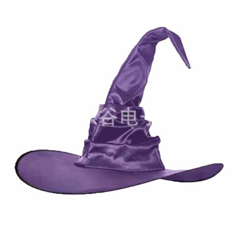 XIXIMAON Halloween Wollhut für Damen, Hexenhut, Halloween-Kostüm, einfarbig, für Erwachsene und Jugendliche, modisches Kostüm, Cosplay, Party, Karneval (violett, Einheitsgröße) von XIXIMAON