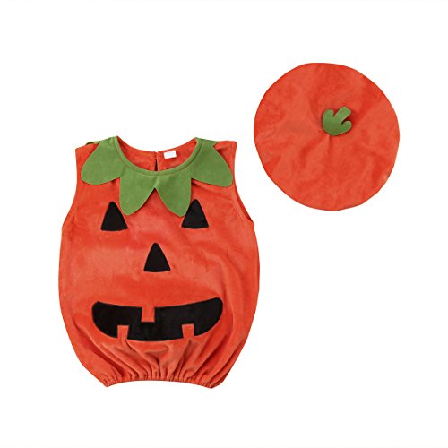 XIXIMAON Kürbis Kostüm Baby Halloween-Kostüm Kinder 3pcs Set Halloween Outfits Mädchen Jungen für Karneval Party Cosplay Fotografie von XIXIMAON