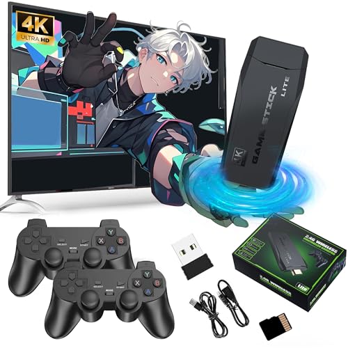 M8 Retro Konsole Spielkonsole Retrolink 128G,30000+ Spiele, 15 Emulatoren,4K HDMI Ausgang Tragbare Game Stick für TV mit 2 kabellosen Controllern,Geschenk für Freund,Ehemann,Jungen,Plug & Play von XIXIMENG