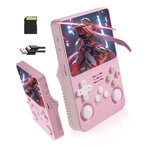 R36S Retro Handheld Game Console 3.5“ HD, 20000 eingebaute Spiele, 2025 lagfreies Gaming, unterstützt Archivierung, Suche, matten Serie Geschenk für Kinder und Freunde zum Geburtstag (Rosa-128G) von XIXIMENG