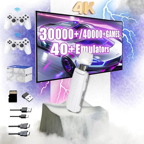 X2 MAX Retro Spielkonsole Spiel Stick,4K HDMI Ausgang Eingebaute 30000+ Spiele,40+ Emulatoren,Linux System,Plug-Play Arcade 3D Videospiel Konsolen mit kabellosem Controller,TV anschließen (64G) von XIXIMENG