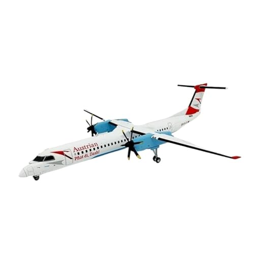 Flugzeug 1:200 Maßstab Dash Q400 OE-LGI Flugzeugmodell aus Druckgusslegierung mit Basisfahrwerk als Spielzeug Metallflugzeug von XIYUEYING