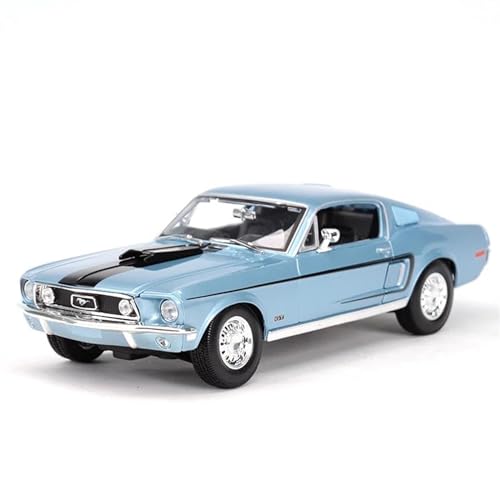 Supercar 1:18 1968 Ford Mustang GT Cobra Jet Sportwagen Druckguss Fahrzeuge Sammlermodell Auto Spielzeug Kraftfahrzeuge(Blue) von XIYUEYING