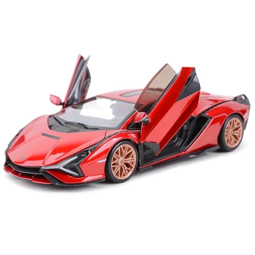 Supercar 1:24 Lamborghini Sian FKP 37 Sportwagen Druckgussfahrzeuge Modellauto Spielzeug Kraftfahrzeuge(Red) von XIYUEYING