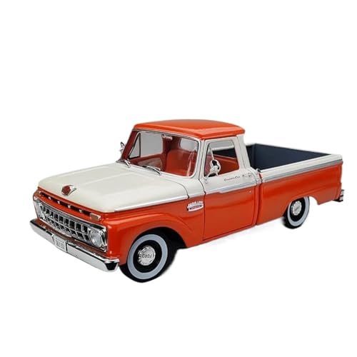 Supercar Druckguss-Legierung, Maßstab 1:18, Ford F100 Pickup, Automodell, Metalldruckguss-Spielzeug, 1965, Klassisch Kraftfahrzeuge(Orange) von XIYUEYING