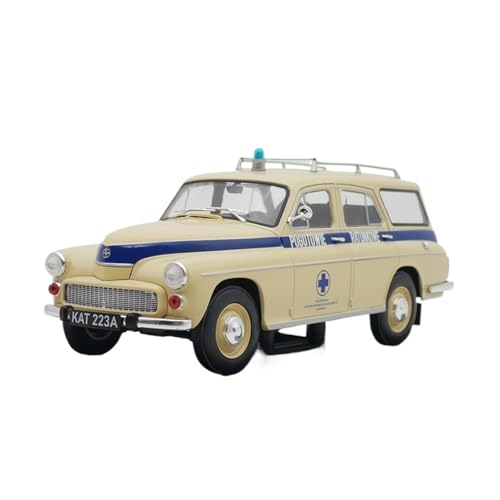 XIYUEYING Kleine Automodelle 1:24 203 EIN Polnisches Warschauer Krankenwagenmodell Aus Dem Jahr 1965, Automodell Für Erwachsene, Hobby-Sammlung Miniaturmodelle von XIYUEYING