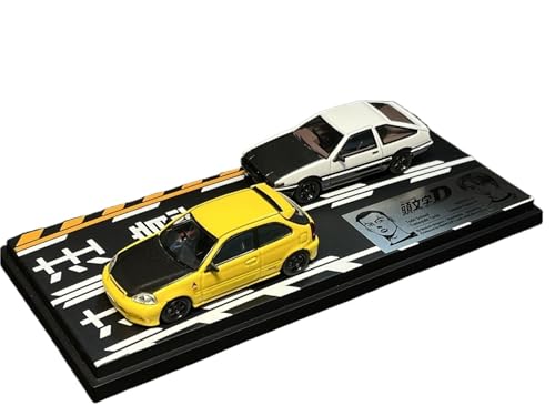 XIYUEYING Kleine Automodelle 1:64 EK9+AE86 Legierung Auto Modell Set Geschenk Mini Auto Kit Erwachsene Kinder Hobby Spielzeug Miniaturmodelle von XIYUEYING