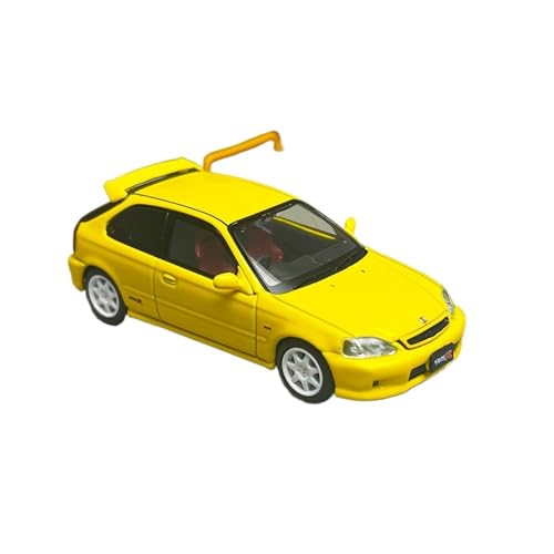 XIYUEYING Kleine Automodelle 1:64 EK9 Mit Motor, Legierungs-Modellauto, Geschenk-Mini-Auto-Set Zur Aufbewahrung Von Hobby-Spielzeug Für Erwachsene Und Kinder Miniaturmodelle(Yellow) von XIYUEYING